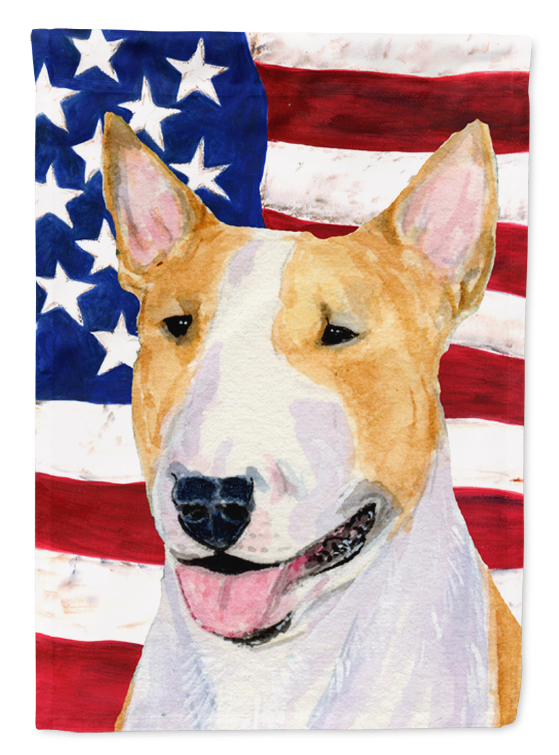 USA American Flag with Bull Terrier Garden Flag Mailbox Decorative Yard Banner Outside Patio Artwork for Flower Beds, Garden Size, Multicolor