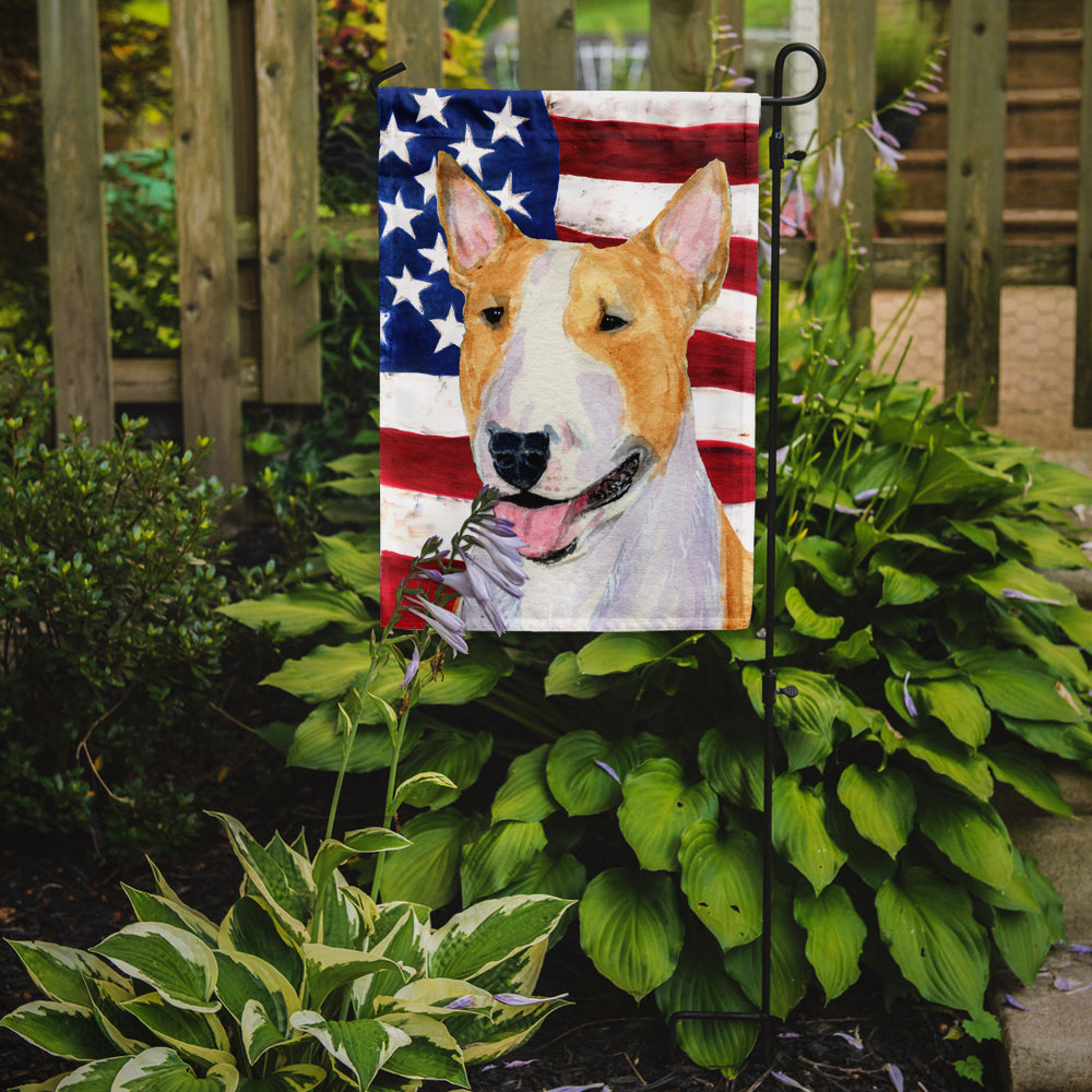 USA American Flag with Bull Terrier Garden Flag Mailbox Decorative Yard Banner Outside Patio Artwork for Flower Beds, Garden Size, Multicolor