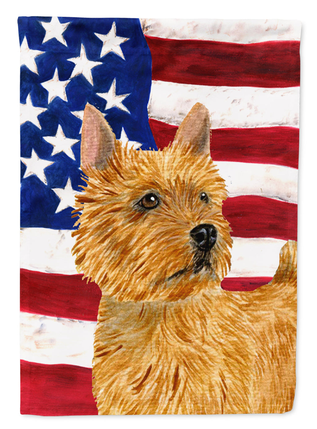 USA American Flag with Norwich Terrier Garden Flag Mailbox Decorative Yard Banner Outside Patio Artwork for Flower Beds, Garden Size, Multicolor