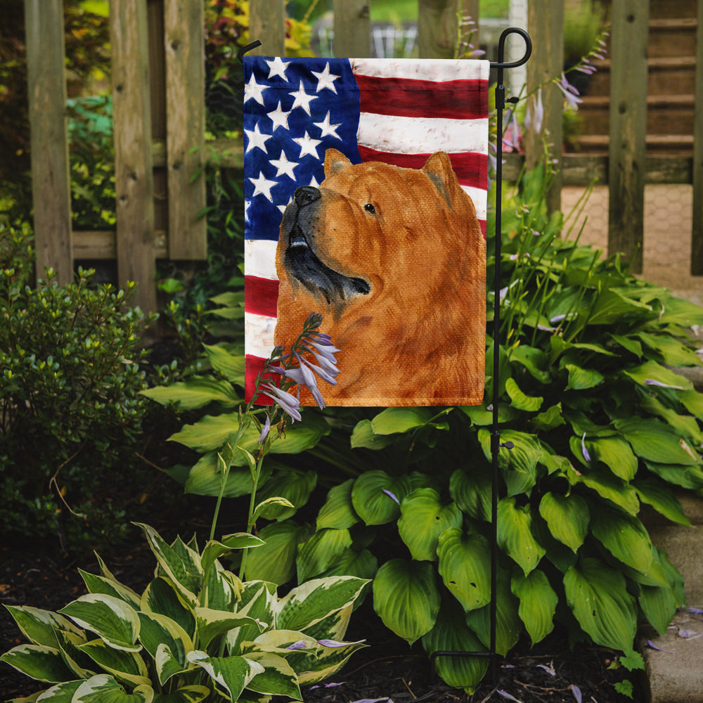 USA American Flag with Chow Chow Garden Flag Mailbox Decorative Yard Banner Outside Patio Artwork for Flower Beds, Garden Size, Multicolor