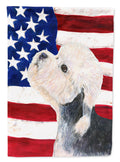 USA American Flag with Dandie Dinmont Terrier Garden Flag Mailbox Decorative Yard Banner Outside Patio Artwork for Flower Beds, Garden Size, Multicolor