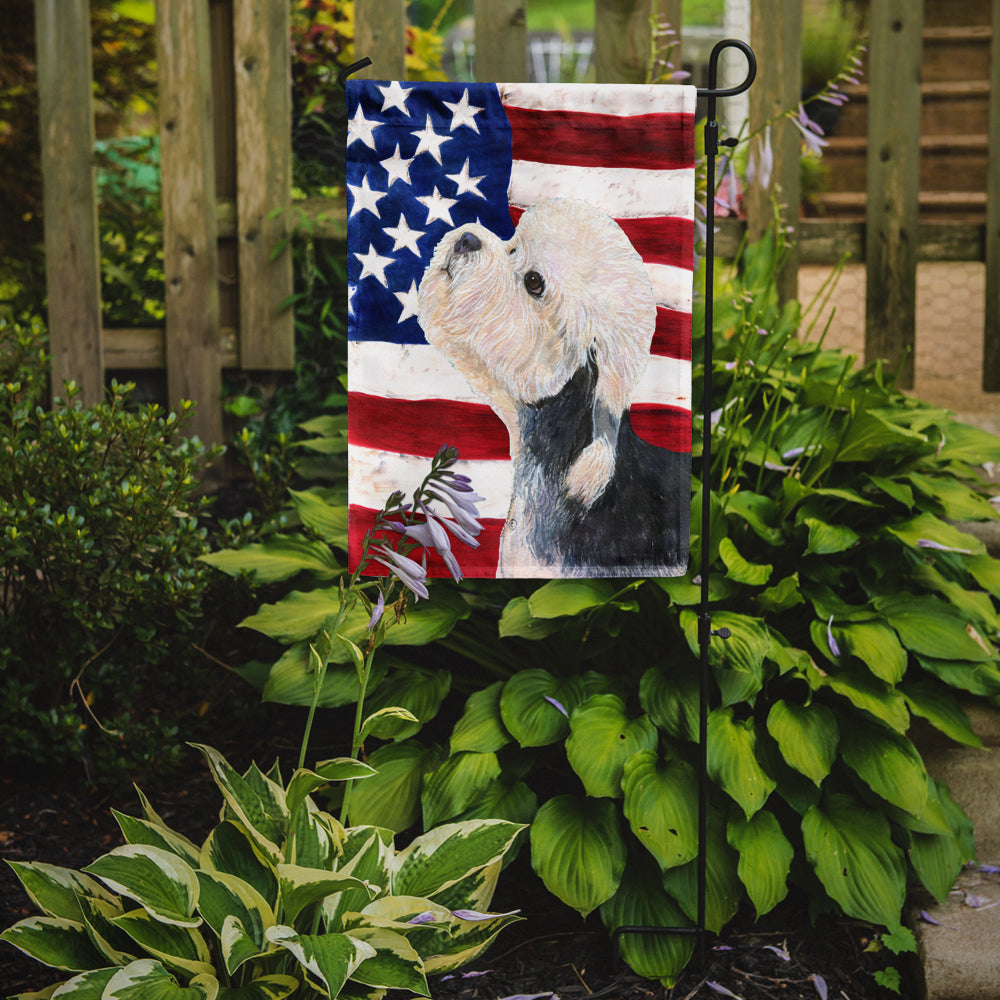 USA American Flag with Dandie Dinmont Terrier Garden Flag Mailbox Decorative Yard Banner Outside Patio Artwork for Flower Beds, Garden Size, Multicolor