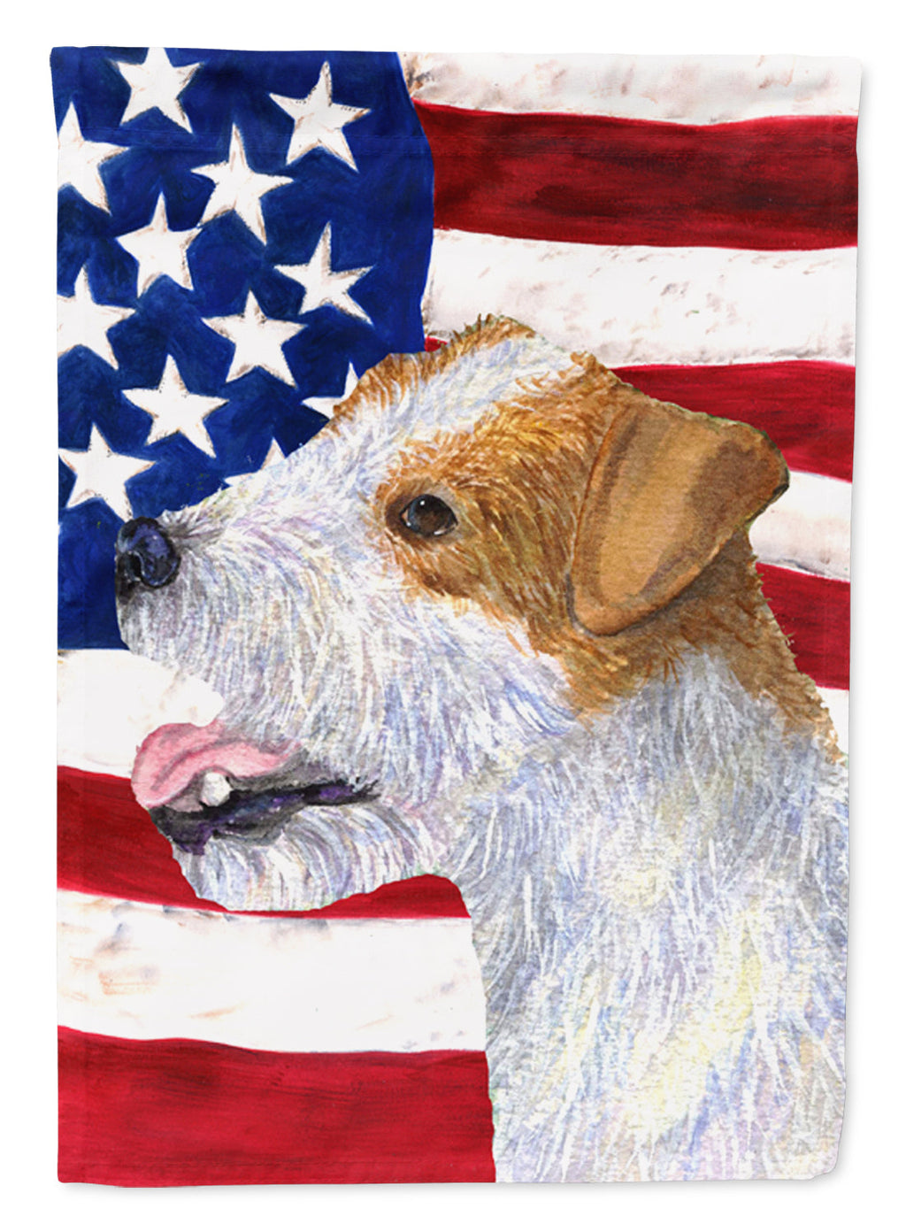 USA American Flag with Jack Russell Terrier Garden Flag Mailbox Decorative Yard Banner Outside Patio Artwork for Flower Beds, Garden Size, Multicolor