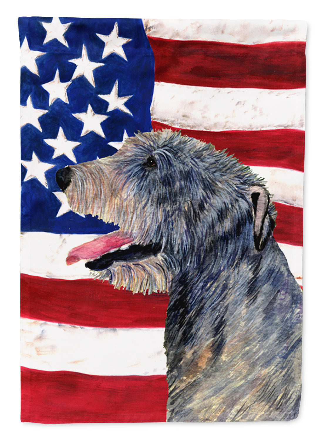 USA American Flag with Irish Wolfhound Garden Flag Mailbox Decorative Yard Banner Outside Patio Artwork for Flower Beds, Garden Size, Multicolor