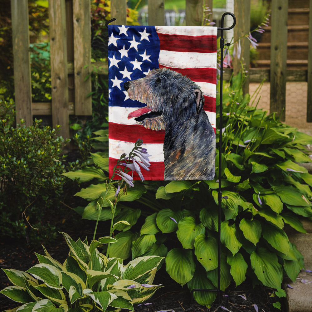 USA American Flag with Irish Wolfhound Garden Flag Mailbox Decorative Yard Banner Outside Patio Artwork for Flower Beds, Garden Size, Multicolor