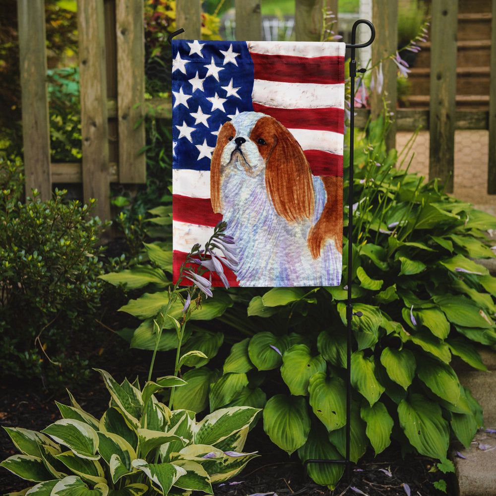 USA American Flag with English Toy Spaiel USA Garden Flag Mailbox Decorative Yard Banner Outside Patio Artwork for Flower Beds, Garden Size, Multicolor