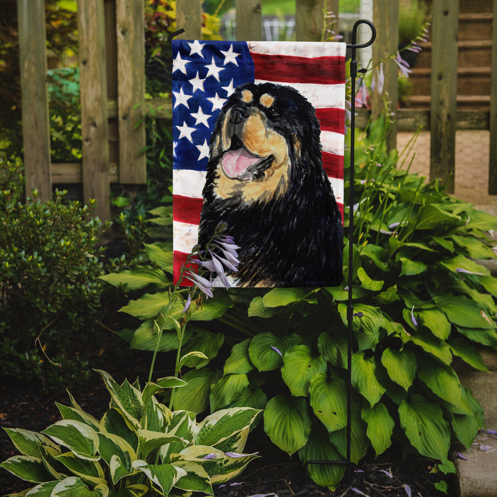 USA American Flag with Tibetan Mastiff Garden Flag Mailbox Decorative Yard Banner Outside Patio Artwork for Flower Beds, Garden Size, Multicolor