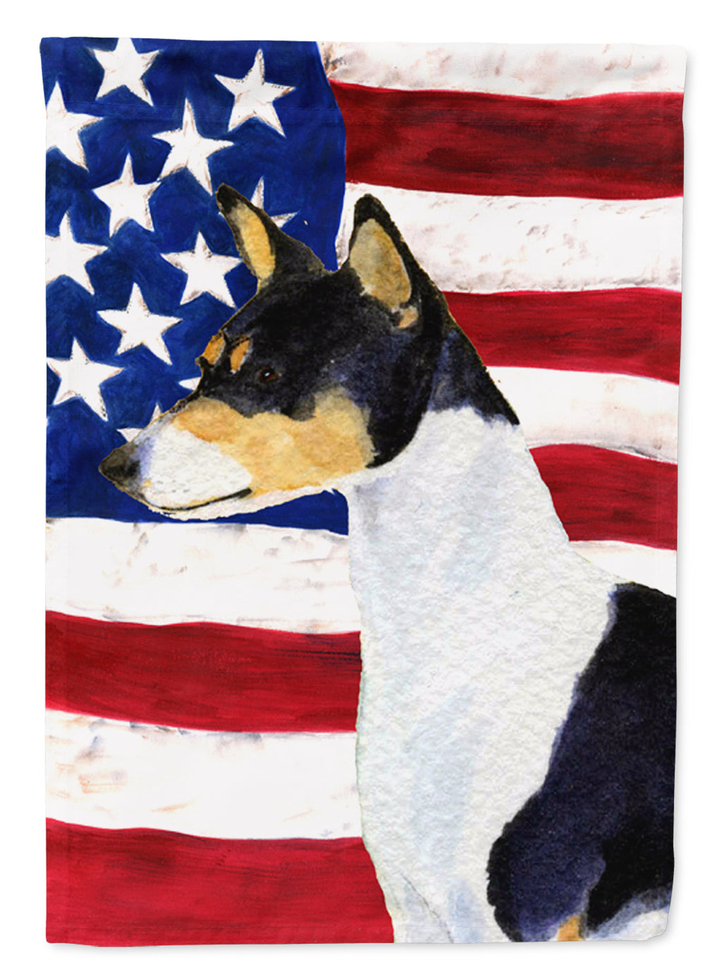 USA American Flag with Basenji Garden Flag Mailbox Decorative Yard Banner Outside Patio Artwork for Flower Beds, Garden Size, Multicolor