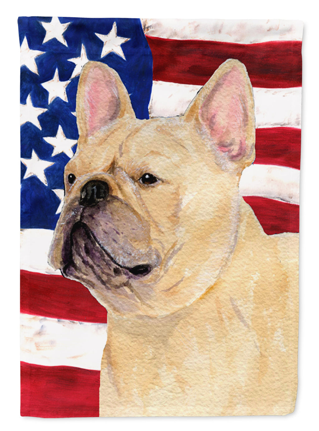 USA American Flag with French Bulldog Garden Flag Mailbox Decorative Yard Banner Outside Patio Artwork for Flower Beds, Garden Size, Multicolor