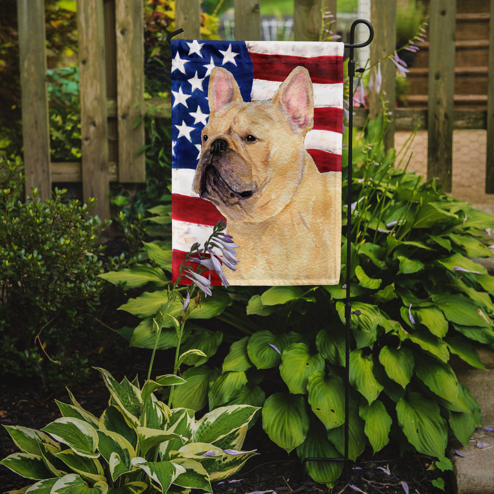 USA American Flag with French Bulldog Garden Flag Mailbox Decorative Yard Banner Outside Patio Artwork for Flower Beds, Garden Size, Multicolor