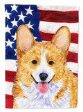 USA American Flag with Corgi Garden Flag Mailbox Decorative Yard Banner Outside Patio Artwork for Flower Beds, Garden Size, Multicolor
