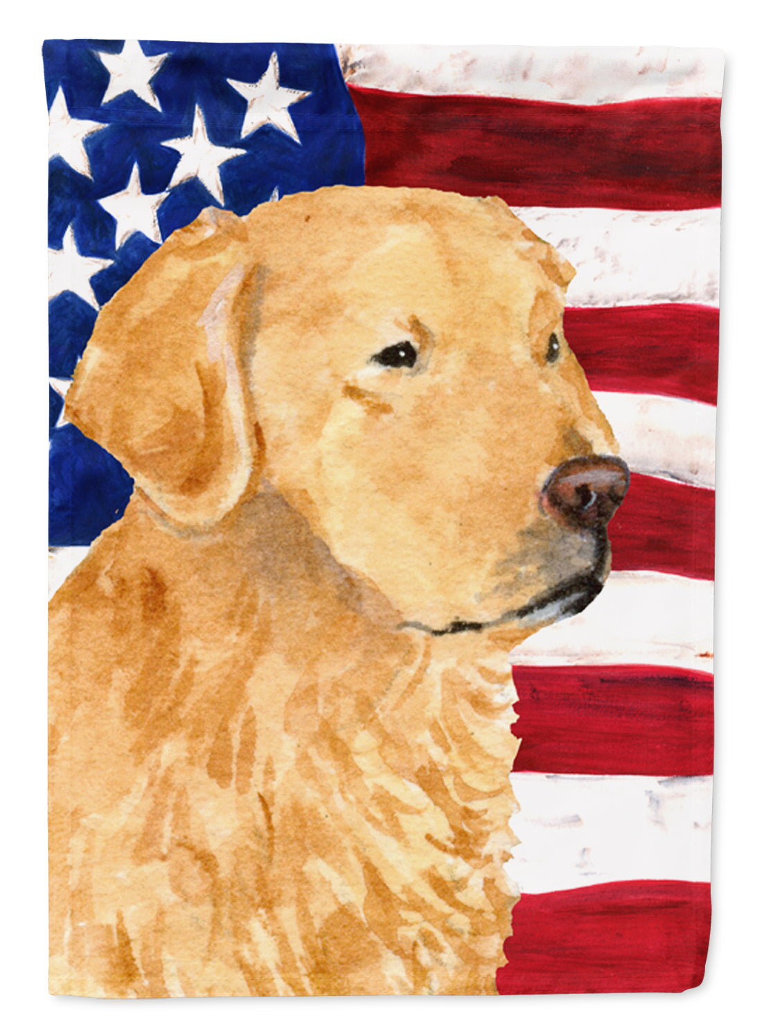 USA American Flag with Golden Retriever Garden Flag Mailbox Decorative Yard Banner Outside Patio Artwork for Flower Beds, Garden Size, Multicolor