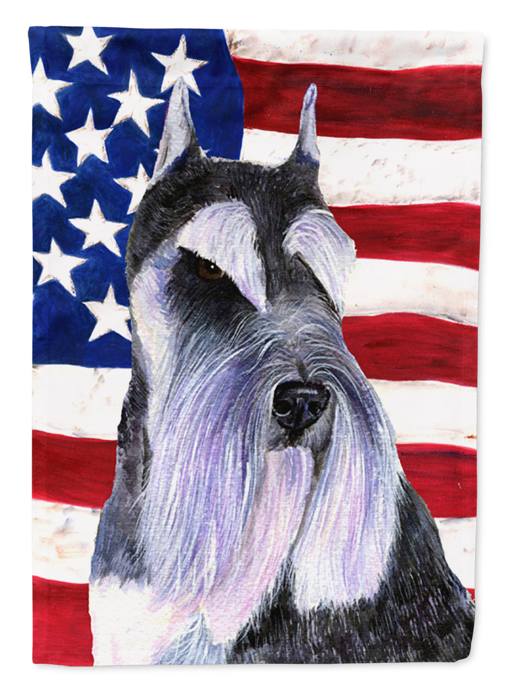 USA American Flag with Schnauzer Garden Flag Mailbox Decorative Yard Banner Outside Patio Artwork for Flower Beds, Garden Size, Multicolor