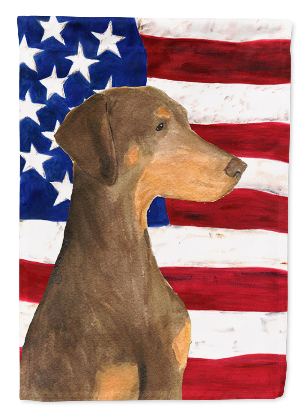 USA American Flag with Doberman Garden Flag Mailbox Decorative Yard Banner Outside Patio Artwork for Flower Beds, Garden Size, Multicolor