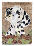 Dalmatian on Faux Burlap with Pine Cones Garden Flag Mailbox Decorative Yard Banner Outside Patio Artwork for Flower Beds, Garden Size, Multicolor