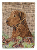 Curly Coated Retriever on Faux Burlap with Pine Cones Garden Flag Mailbox Decorative Yard Banner Outside Patio Artwork for Flower Beds, Garden Size, Multicolor