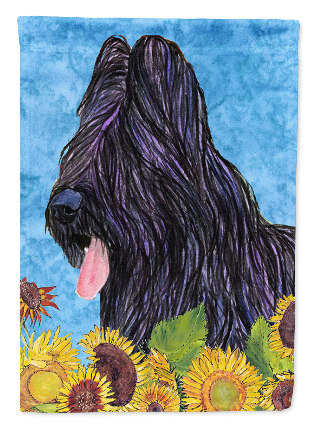 Briard in Summer Flowers Garden Flag Mailbox Decorative Yard Banner Outside Patio Artwork for Flower Beds, Garden Size, Multicolor