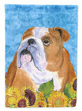 Bulldog English in Summer Flowers Garden Flag Mailbox Decorative Yard Banner Outside Patio Artwork for Flower Beds, Garden Size, Multicolor