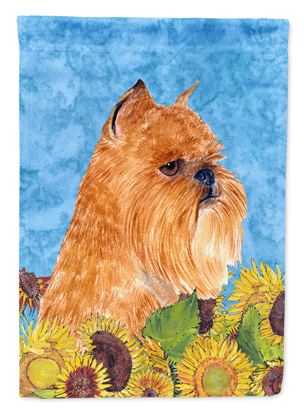 Brussels Griffon in Summer Flowers Garden Flag Mailbox Decorative Yard Banner Outside Patio Artwork for Flower Beds, Garden Size, Multicolor