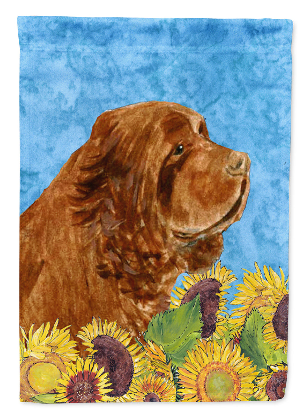 Sussex Spaniel in Summer Flowers Garden Flag Mailbox Decorative Yard Banner Outside Patio Artwork for Flower Beds, Garden Size, Multicolor