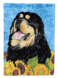 Tibetan Mastiff in Summer Flowers Garden Flag Mailbox Decorative Yard Banner Outside Patio Artwork for Flower Beds, Garden Size, Multicolor