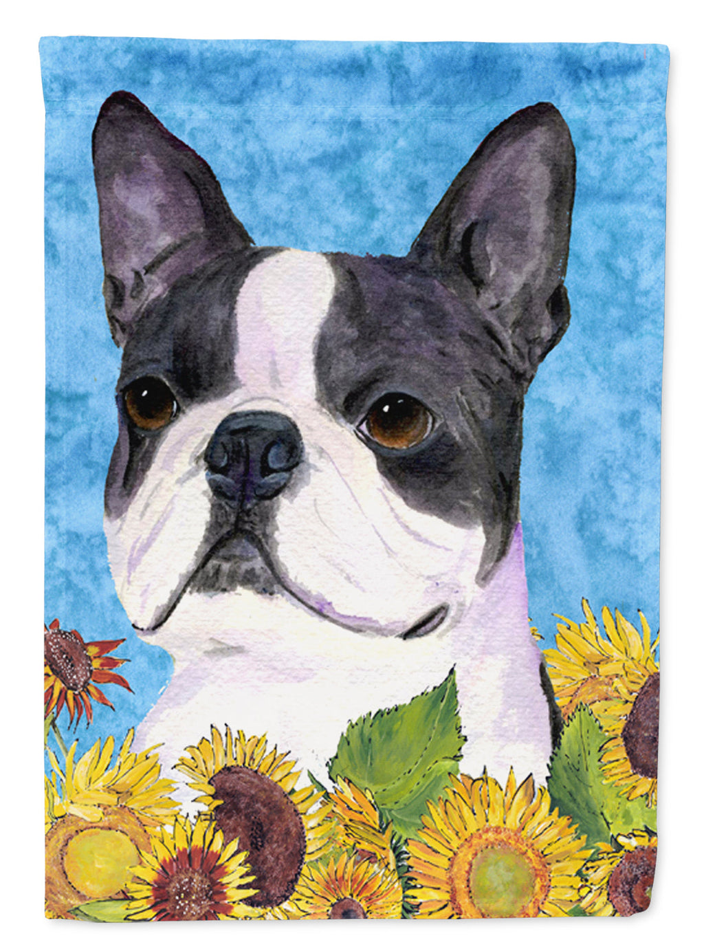 Boston Terrier in Summer Flowers Garden Flag Mailbox Decorative Yard Banner Outside Patio Artwork for Flower Beds, Garden Size, Multicolor