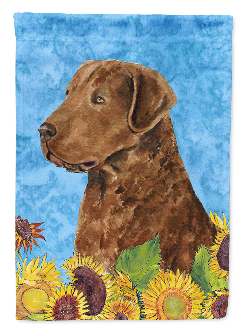 Curly Coated Retriever in Summer Flowers Garden Flag Mailbox Decorative Yard Banner Outside Patio Artwork for Flower Beds, Garden Size, Multicolor
