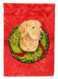 Golden Retriever Cristmas Wreath Garden Flag Mailbox Decorative Yard Banner Outside Patio Artwork for Flower Beds, Garden Size, Multicolor