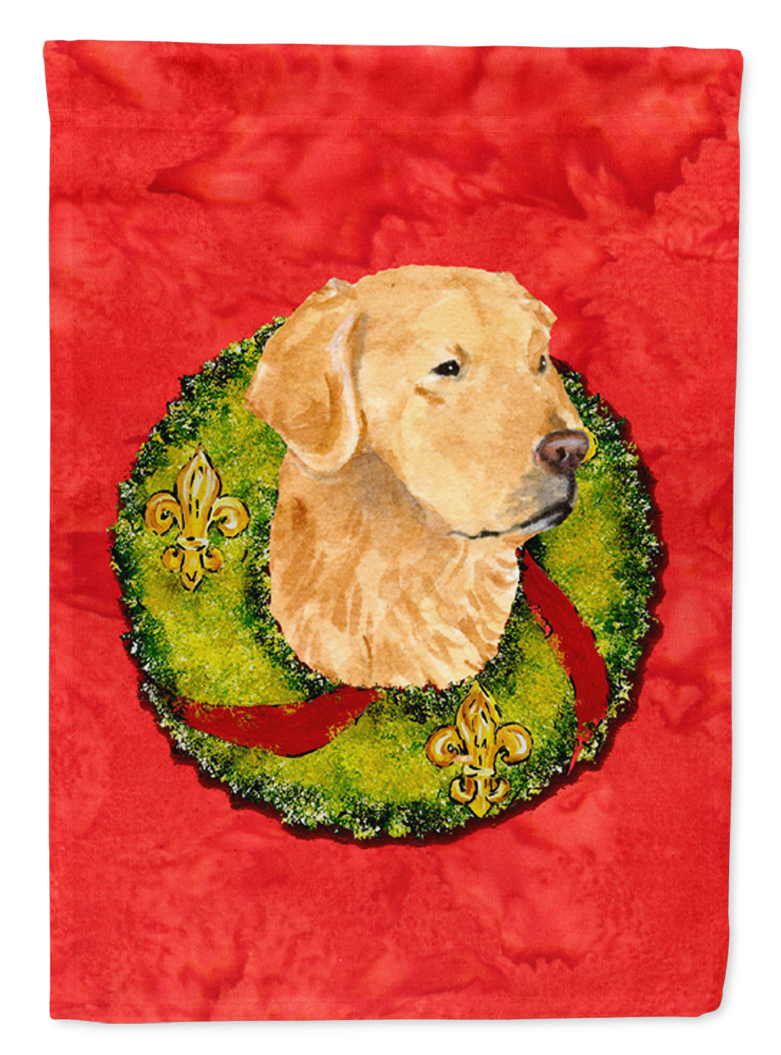 Golden Retriever Cristmas Wreath Garden Flag Mailbox Decorative Yard Banner Outside Patio Artwork for Flower Beds, Garden Size, Multicolor