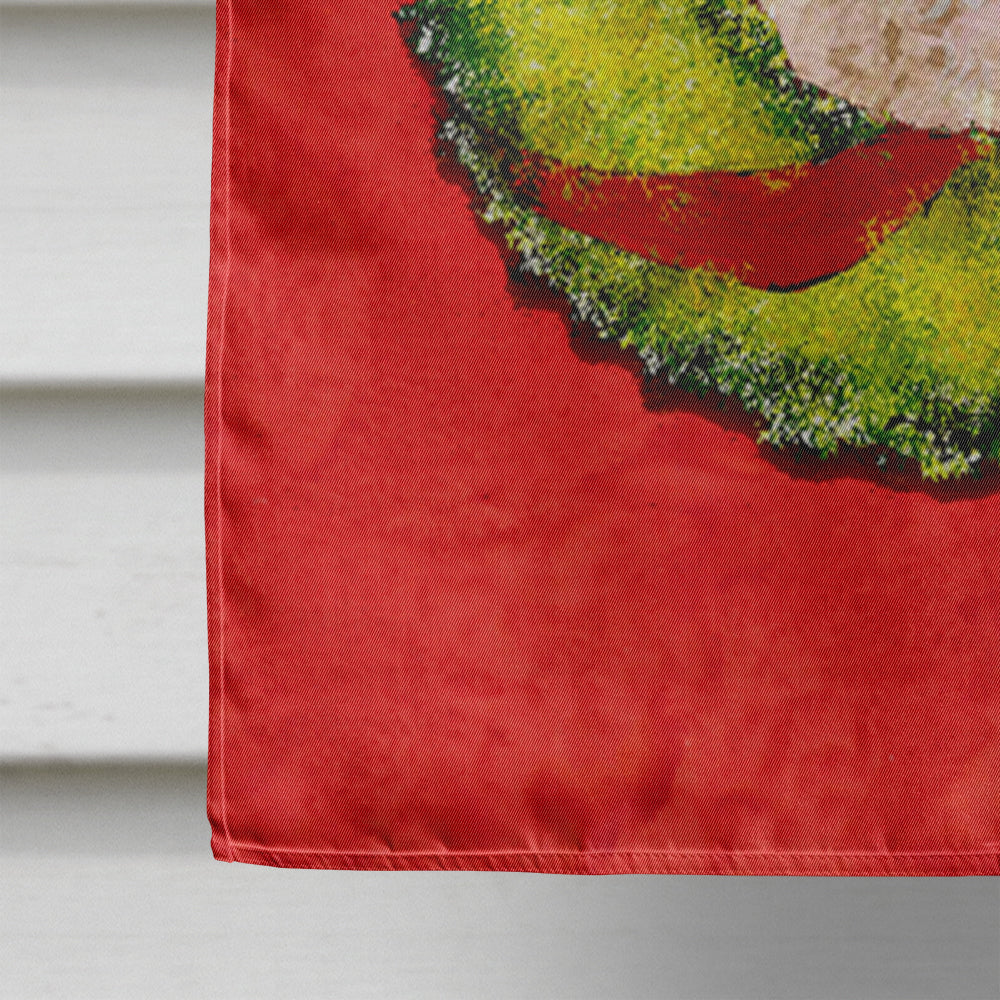 Wheaten Terrier Soft Coated Cristmas Wreath House Flag 28x40 Porch Sleeve Pole Decorative Outside Yard Banner Artwork Wall Hanging, Polyester