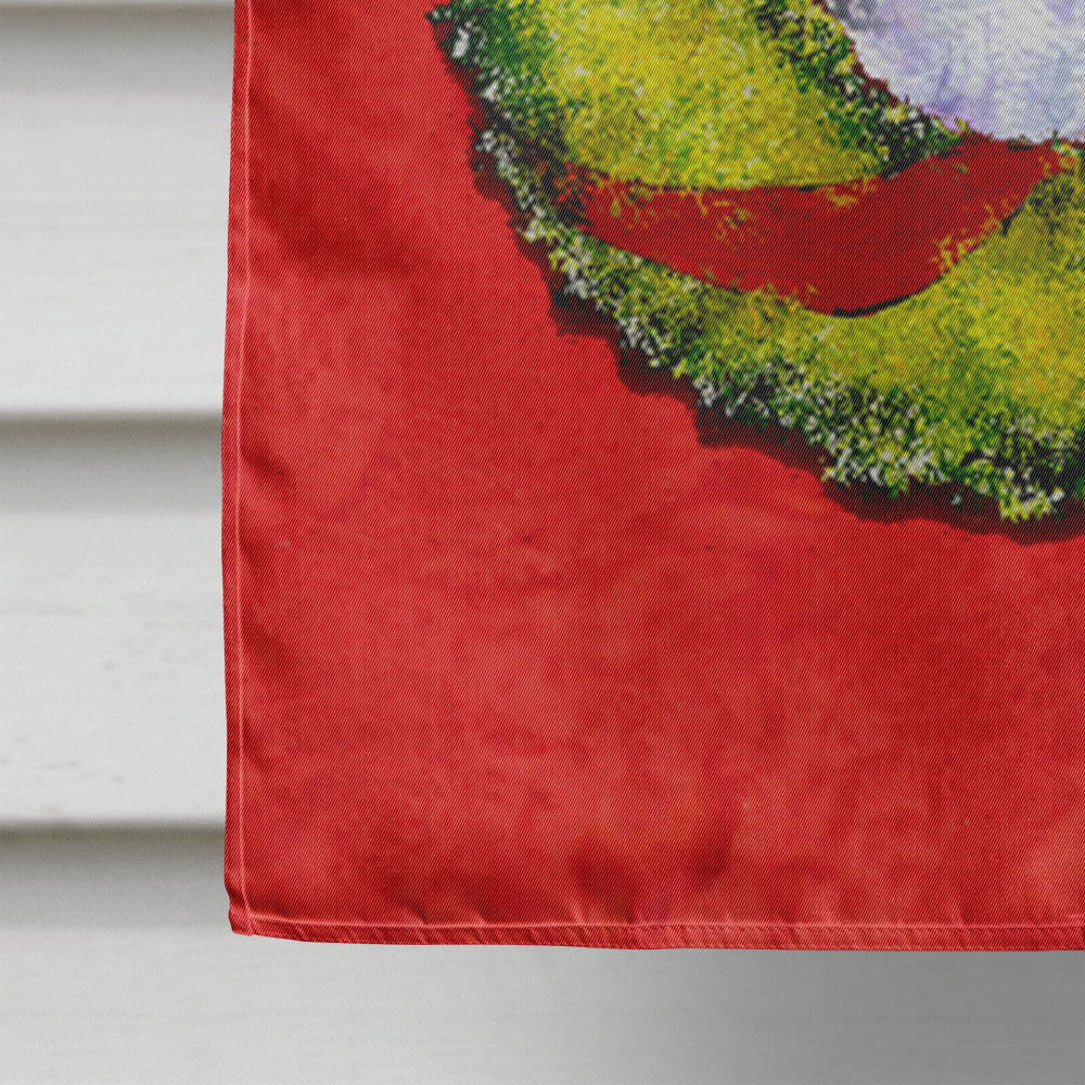 Portuguese Water Dog Cristmas Wreath House Flag 28x40 Porch Sleeve Pole Decorative Outside Yard Banner Artwork Wall Hanging, Polyester