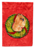 Brussels Griffon Cristmas Wreath Garden Flag Mailbox Decorative Yard Banner Outside Patio Artwork for Flower Beds, Garden Size, Multicolor