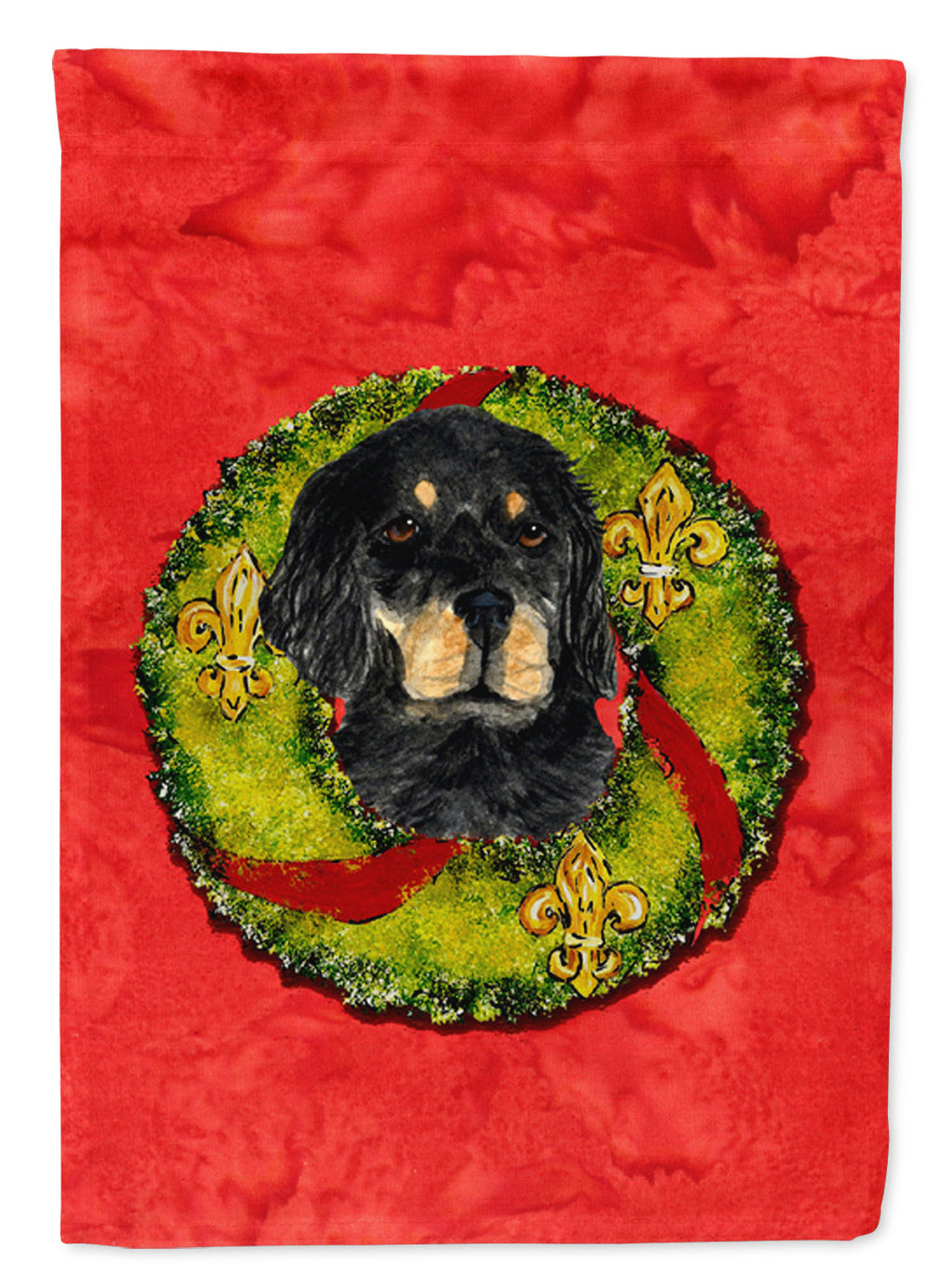 Gordon Setter Cristmas Wreath Garden Flag Mailbox Decorative Yard Banner Outside Patio Artwork for Flower Beds, Garden Size, Multicolor