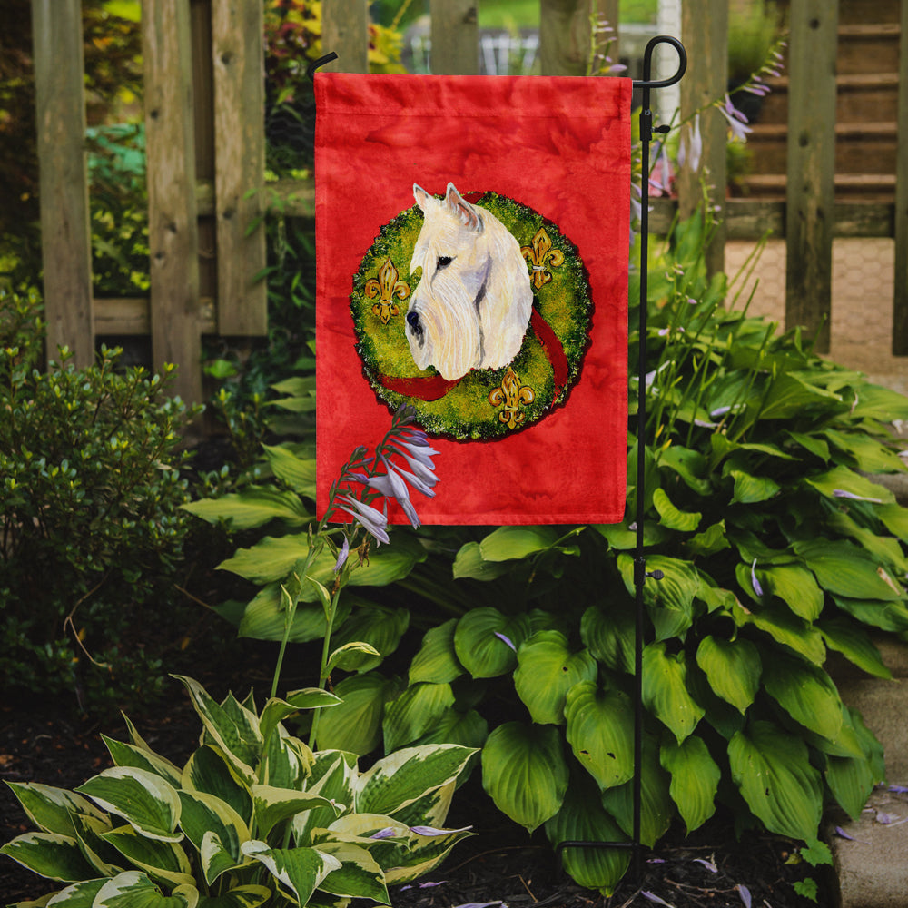 Curly Coated Retriever Cristmas Wreath Garden Flag Mailbox Decorative Yard Banner Outside Patio Artwork for Flower Beds, Garden Size, Multicolor