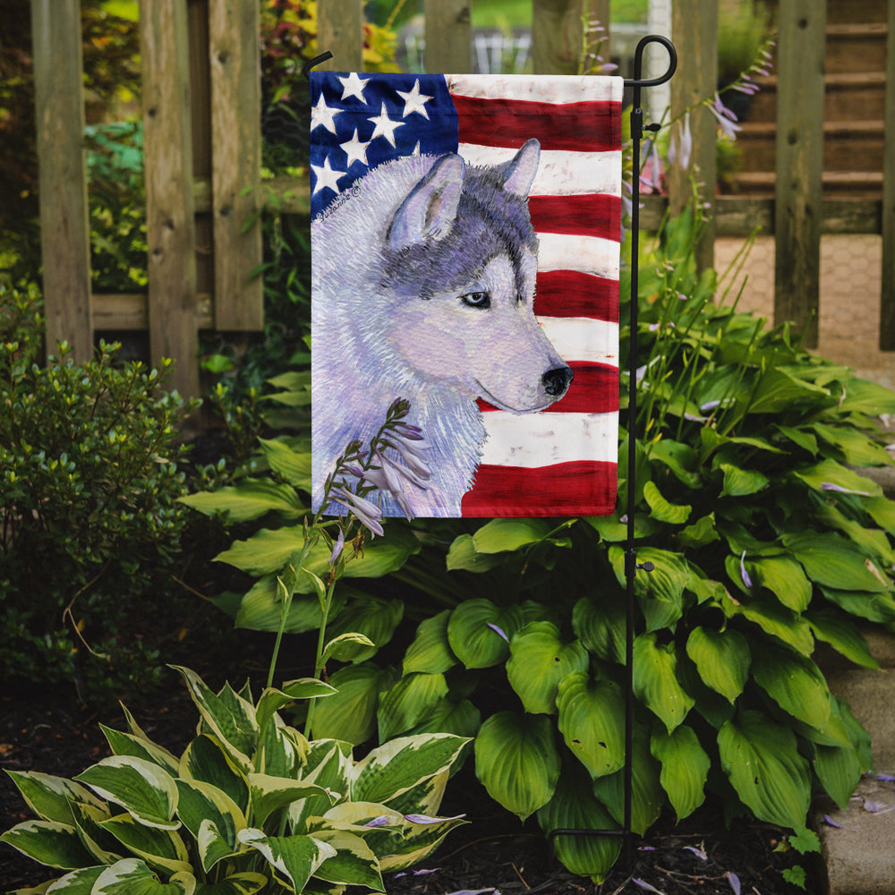 USA American Flag with Siberian Husky Garden Flag Mailbox Decorative Yard Banner Outside Patio Artwork for Flower Beds, Garden Size, Multicolor