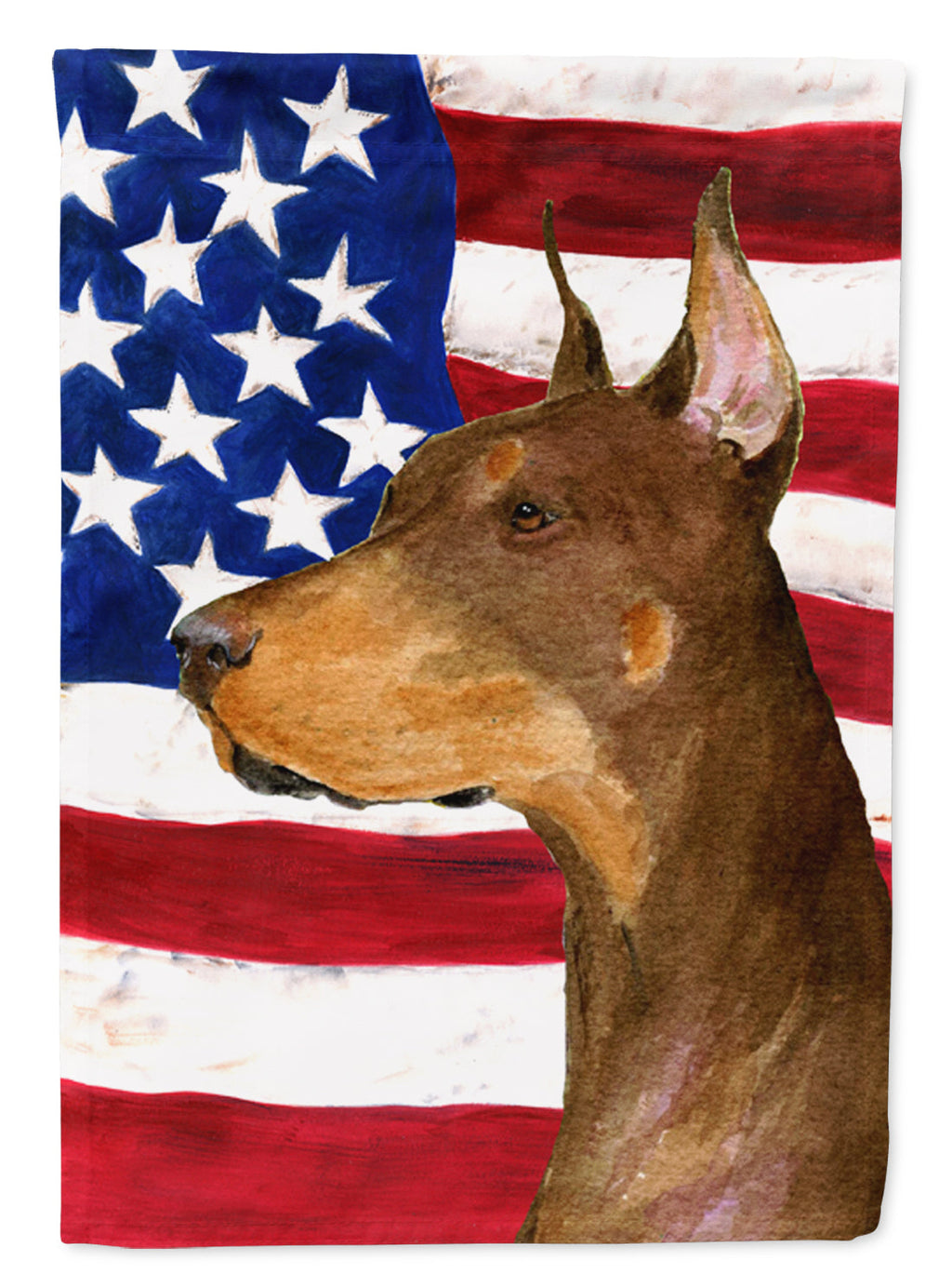 USA American Flag with Doberman Garden Flag Mailbox Decorative Yard Banner Outside Patio Artwork for Flower Beds, Garden Size, Multicolor
