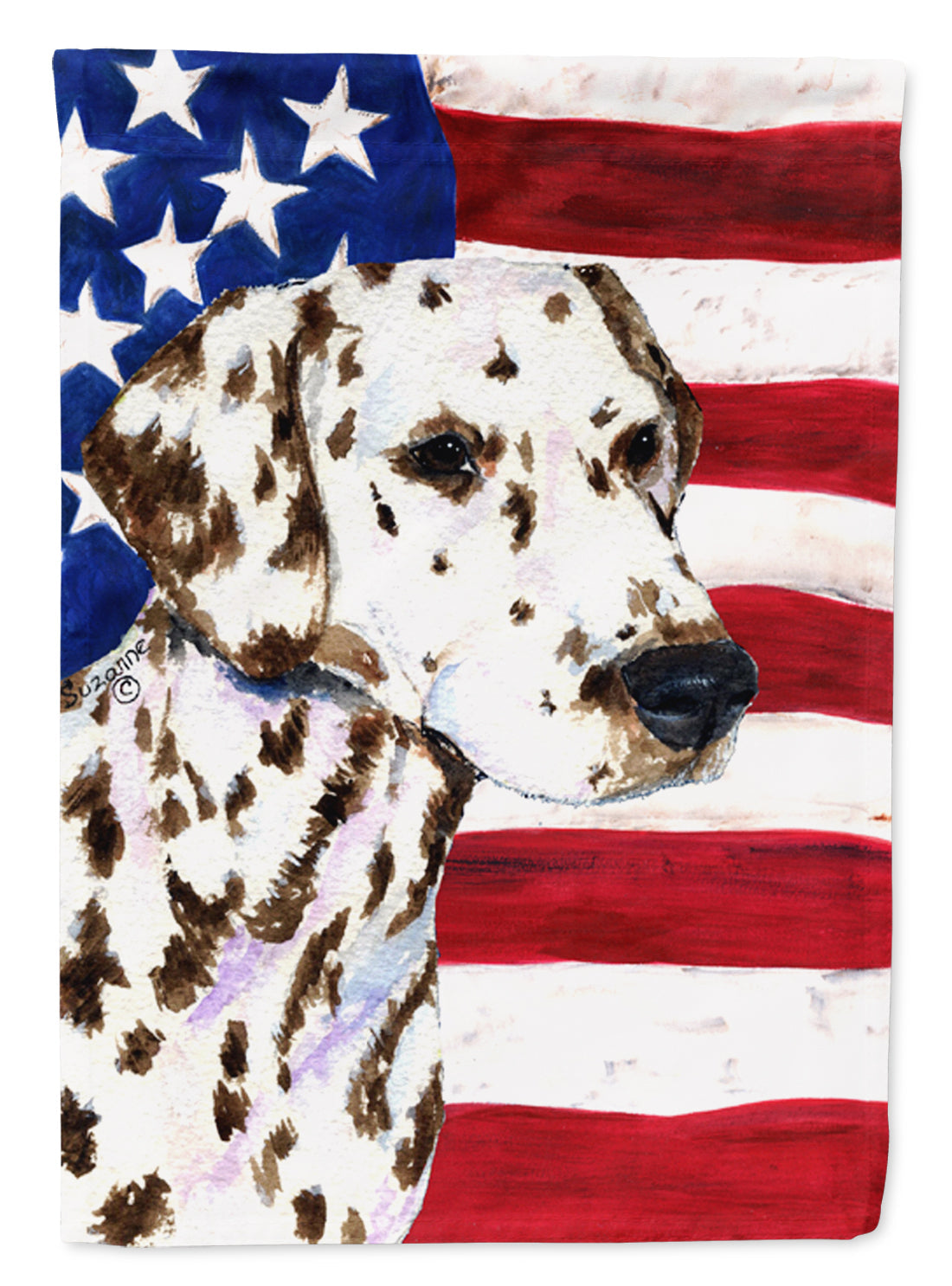 USA American Flag with Dalmatian Garden Flag Mailbox Decorative Yard Banner Outside Patio Artwork for Flower Beds, Garden Size, Multicolor