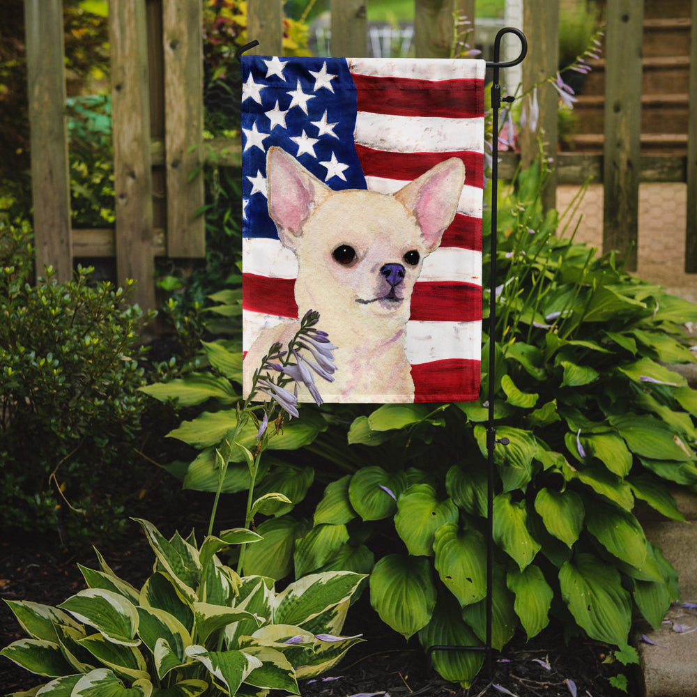 USA American Flag with Chihuahua Garden Flag Mailbox Decorative Yard Banner Outside Patio Artwork for Flower Beds, Garden Size, Multicolor