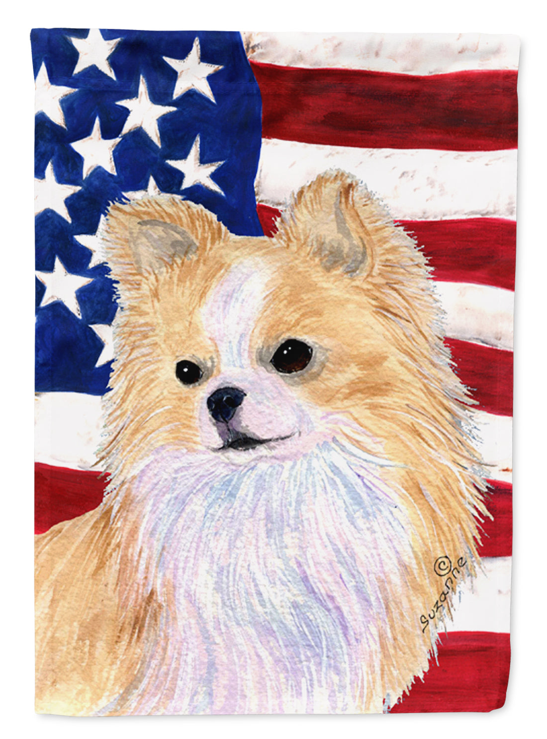 USA American Flag with Chihuahua Garden Flag Mailbox Decorative Yard Banner Outside Patio Artwork for Flower Beds, Garden Size, Multicolor