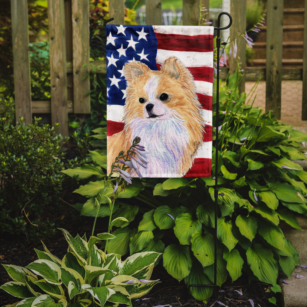 USA American Flag with Chihuahua Garden Flag Mailbox Decorative Yard Banner Outside Patio Artwork for Flower Beds, Garden Size, Multicolor