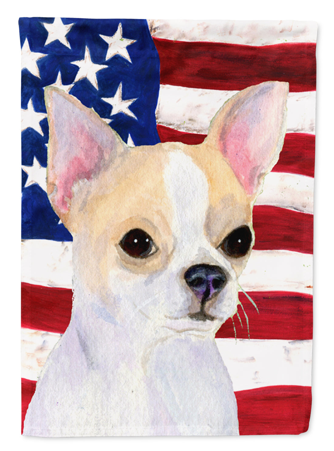 USA American Flag with Chihuahua Garden Flag Mailbox Decorative Yard Banner Outside Patio Artwork for Flower Beds, Garden Size, Multicolor