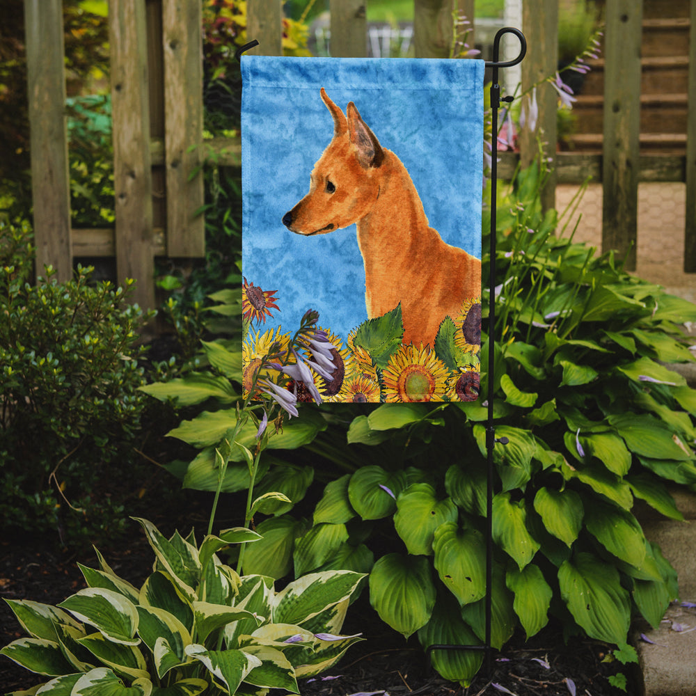 Min Pin in Summer Flowers Garden Flag Mailbox Decorative Yard Banner Outside Patio Artwork for Flower Beds, Garden Size, Multicolor