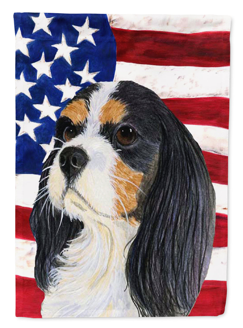 USA American Flag with Cavalier Spaniel Garden Flag Mailbox Decorative Yard Banner Outside Patio Artwork for Flower Beds, Garden Size, Multicolor