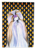 Shih Tzu Candy Corn Halloween Portrait Garden Flag Mailbox Decorative Yard Banner Outside Patio Artwork for Flower Beds, Garden Size, Multicolor