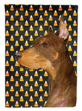 Doberman Candy Corn Halloween Portrait Garden Flag Mailbox Decorative Yard Banner Outside Patio Artwork for Flower Beds, Garden Size, Multicolor