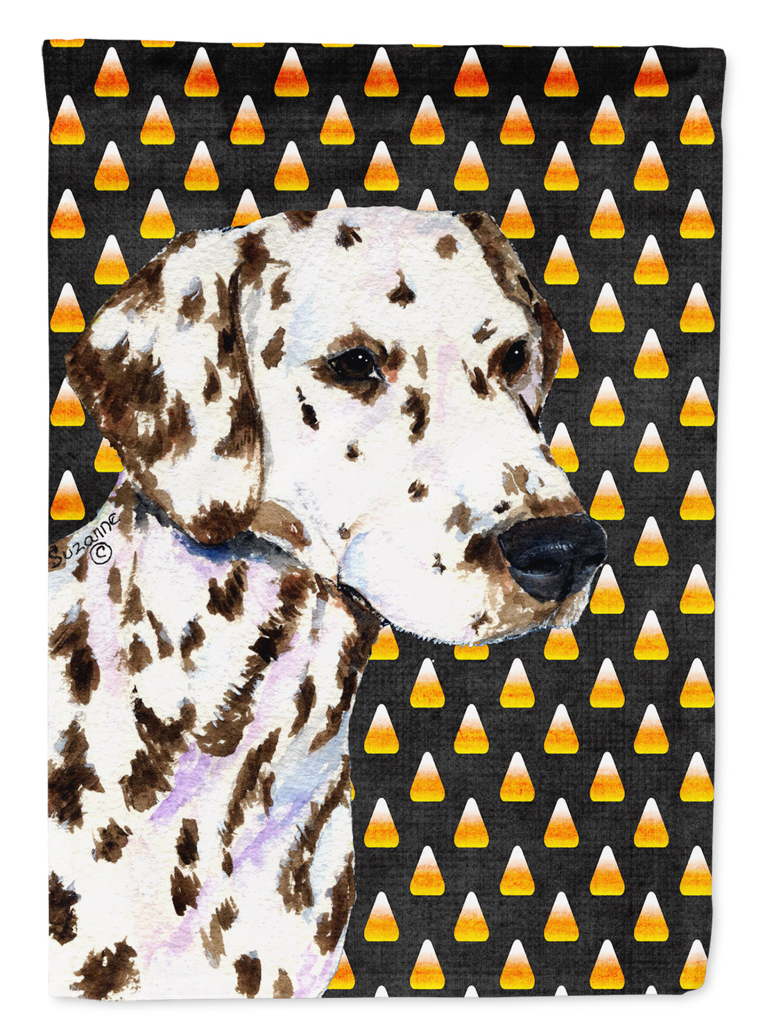 Dalmatian Candy Corn Halloween Portrait Garden Flag Mailbox Decorative Yard Banner Outside Patio Artwork for Flower Beds, Garden Size, Multicolor