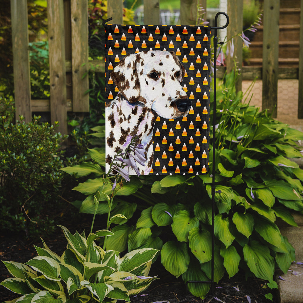 Dalmatian Candy Corn Halloween Portrait Garden Flag Mailbox Decorative Yard Banner Outside Patio Artwork for Flower Beds, Garden Size, Multicolor