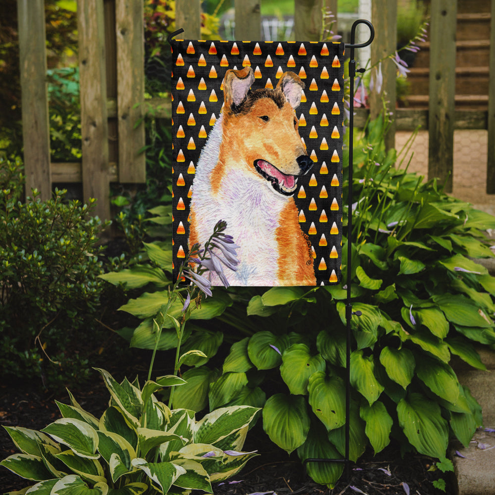 Collie Smooth Candy Corn Halloween Portrait Garden Flag Mailbox Decorative Yard Banner Outside Patio Artwork for Flower Beds, Garden Size, Multicolor