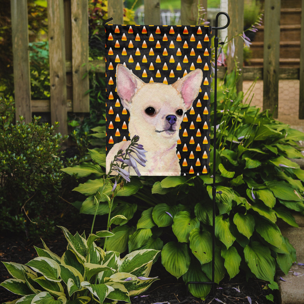 Chihuahua Candy Corn Halloween Portrait Garden Flag Mailbox Decorative Yard Banner Outside Patio Artwork for Flower Beds, Garden Size, Multicolor