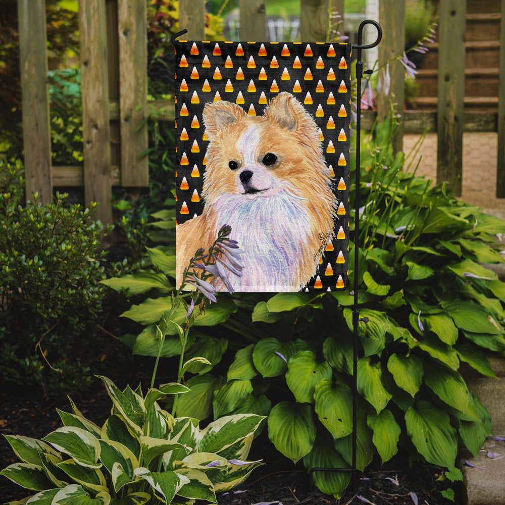 Chihuahua Candy Corn Halloween Portrait Garden Flag Mailbox Decorative Yard Banner Outside Patio Artwork for Flower Beds, Garden Size, Multicolor